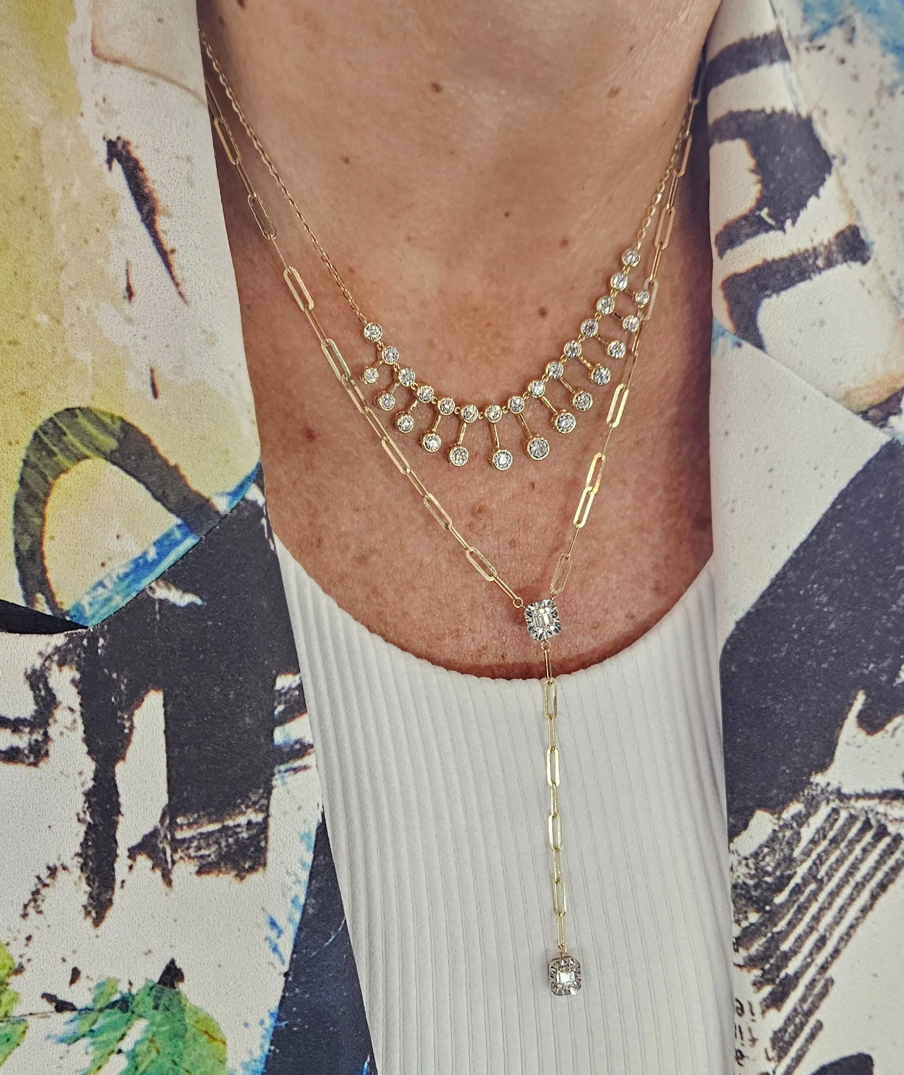 Bezel Dangling Necklace