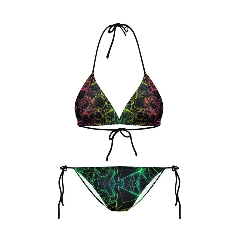 Bikini 2023 Plavky Mujer Sexy Set Swimsuit biquini Skull Printed Women Bra Swimwear Green Bathing Suit Bikinis  Y03002