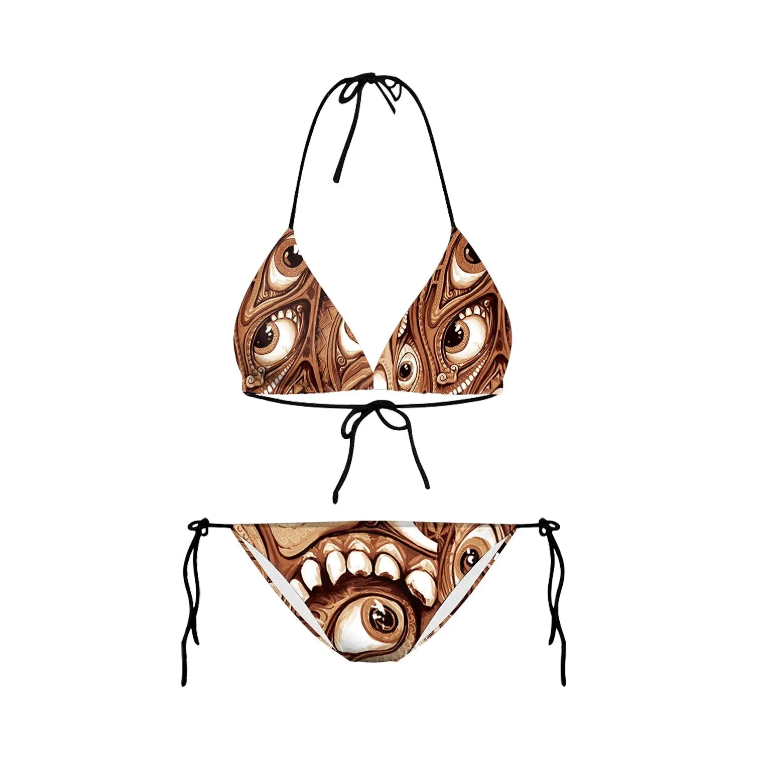 Bikini 2023 Plavky Mujer Sexy Set Swimsuit biquini Skull Printed Women Bra Swimwear Green Bathing Suit Bikinis  Y03002