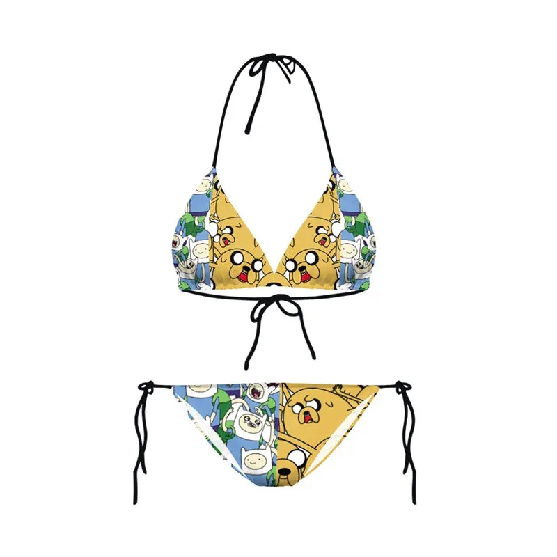 Bikini 2023 Plavky Mujer Sexy Set Swimsuit biquini Skull Printed Women Bra Swimwear Green Bathing Suit Bikinis  Y03002