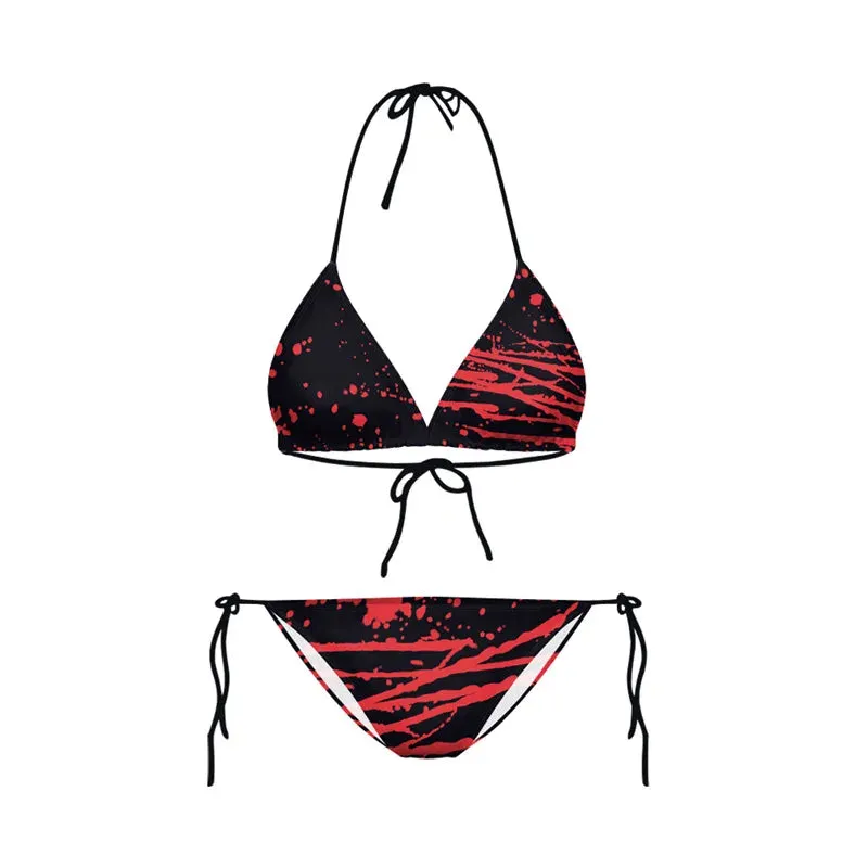Bikini 2023 Plavky Mujer Sexy Set Swimsuit biquini Skull Printed Women Bra Swimwear Green Bathing Suit Bikinis  Y03002