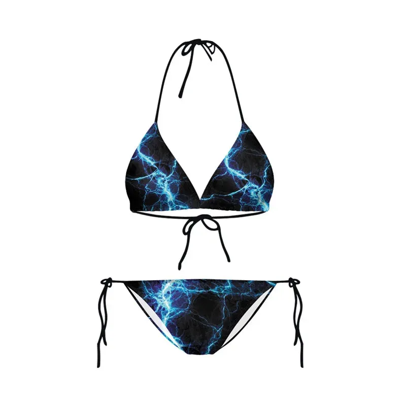 Bikini 2023 Plavky Mujer Sexy Set Swimsuit biquini Skull Printed Women Bra Swimwear Green Bathing Suit Bikinis  Y03002