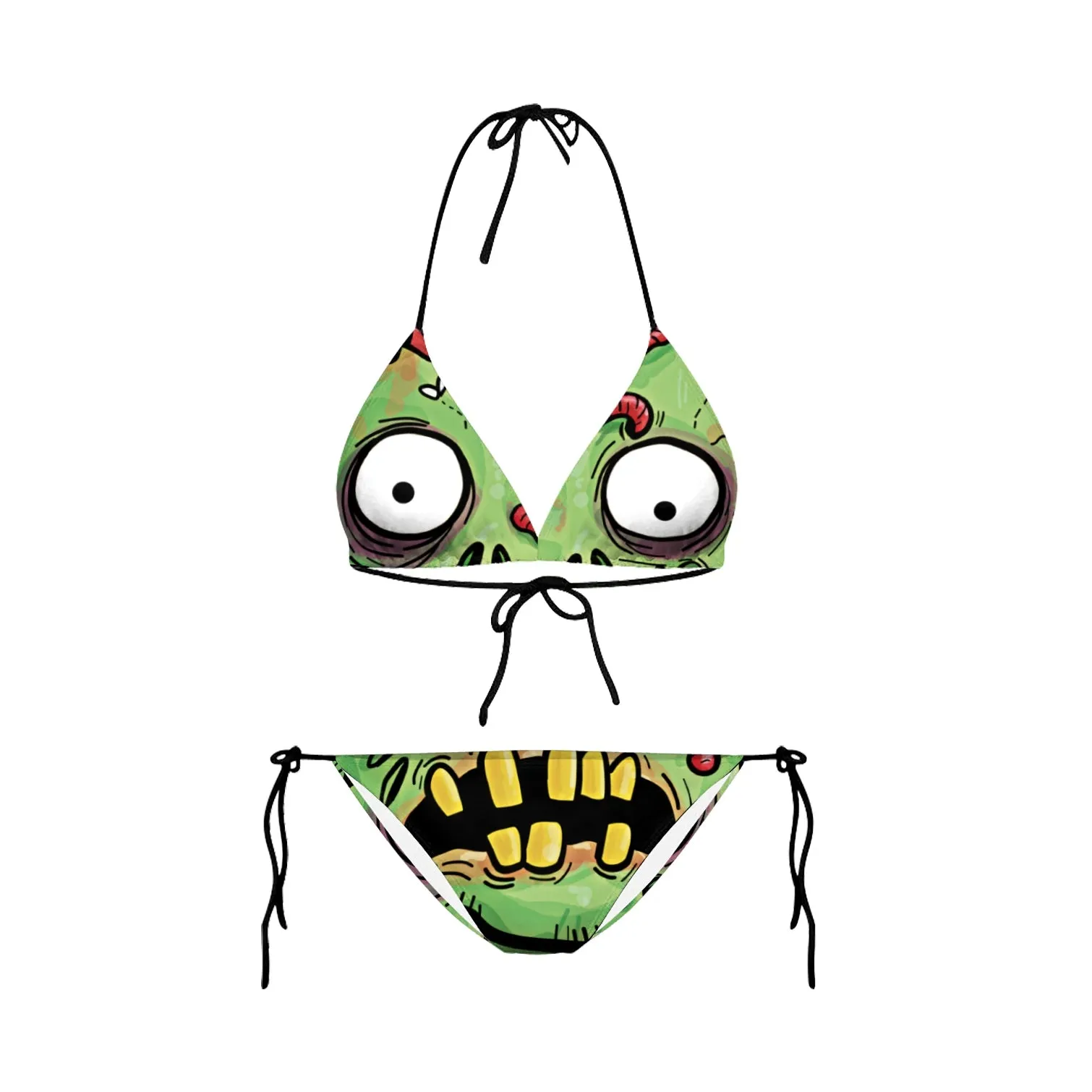 Bikini 2023 Plavky Mujer Sexy Set Swimsuit biquini Skull Printed Women Bra Swimwear Green Bathing Suit Bikinis  Y03002