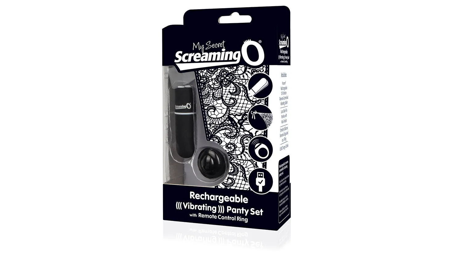 Black Panty Vibe Rechargeable With Remote - My Secret by ScreamingO