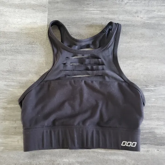Black Slit Detailed Lorna Jane Longline Sport Bra