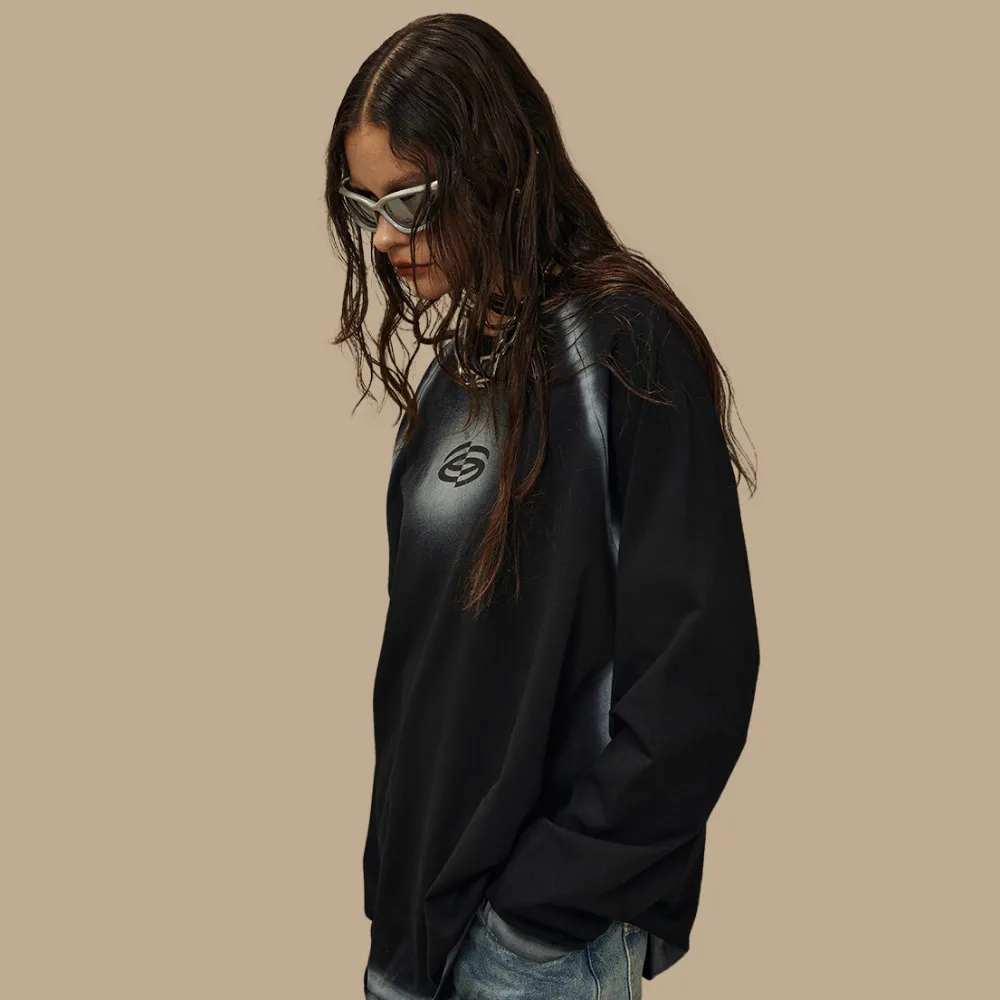 Black Spray-painted Sweatshirt