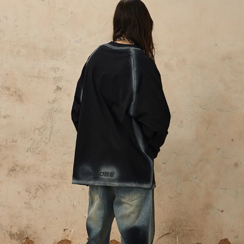 Black Spray-painted Sweatshirt