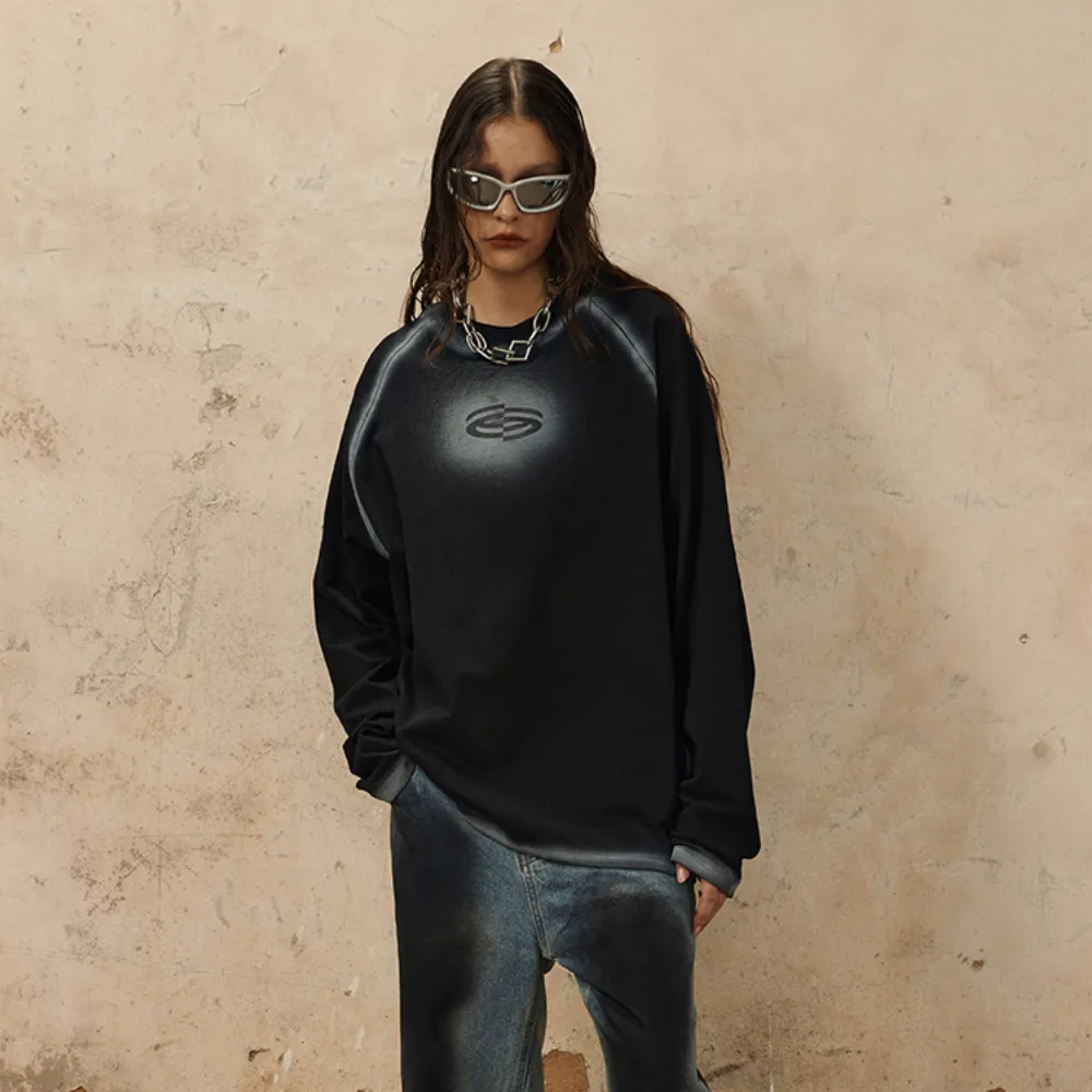 Black Spray-painted Sweatshirt
