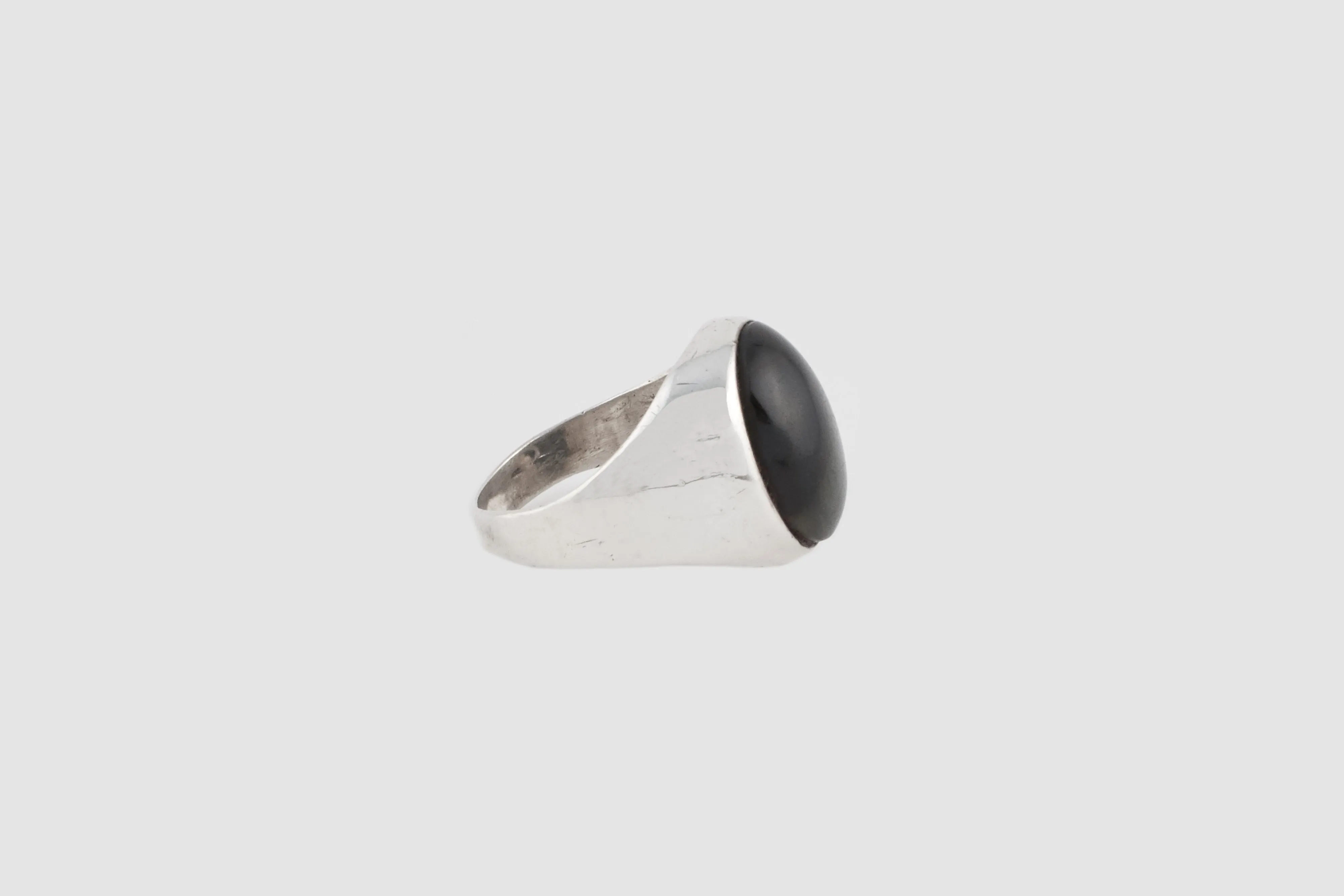 Black Tigers Eye Signet Ring