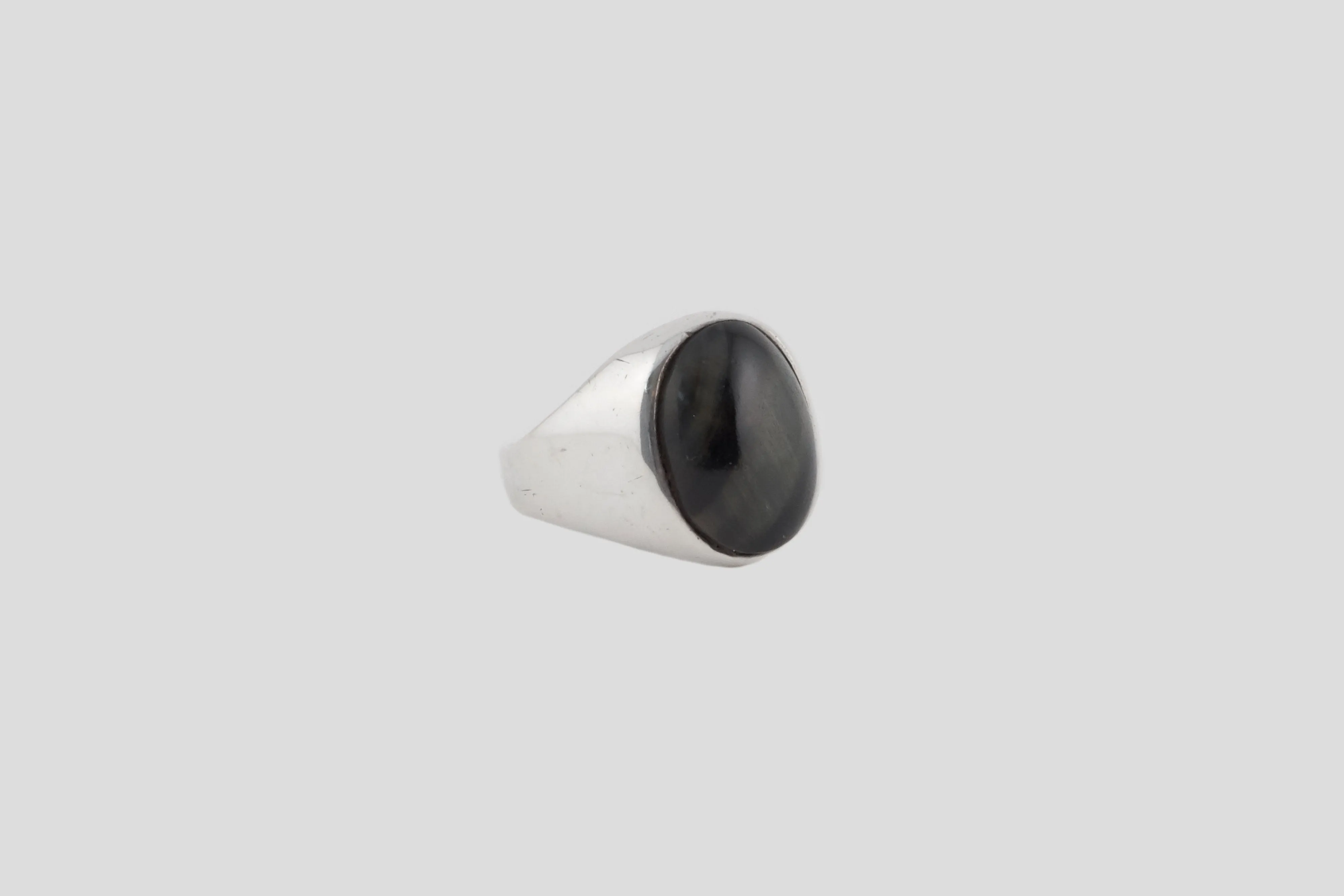 Black Tigers Eye Signet Ring