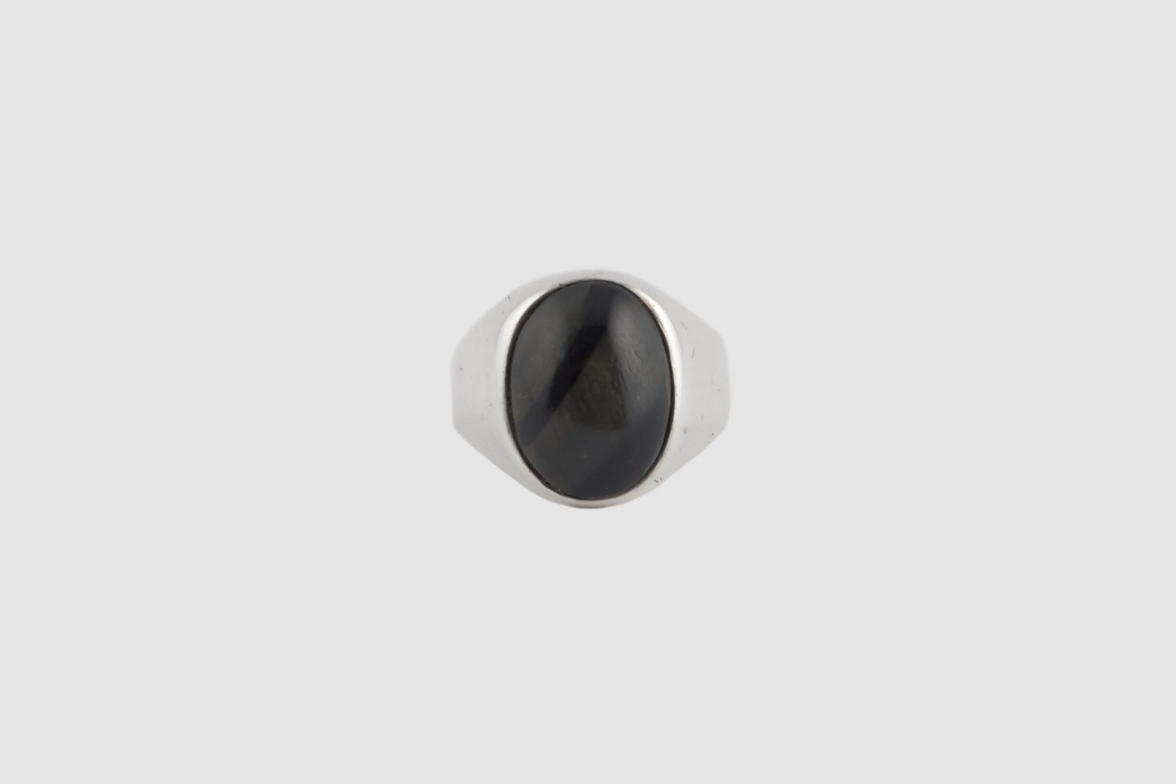 Black Tigers Eye Signet Ring