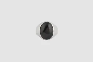 Black Tigers Eye Signet Ring
