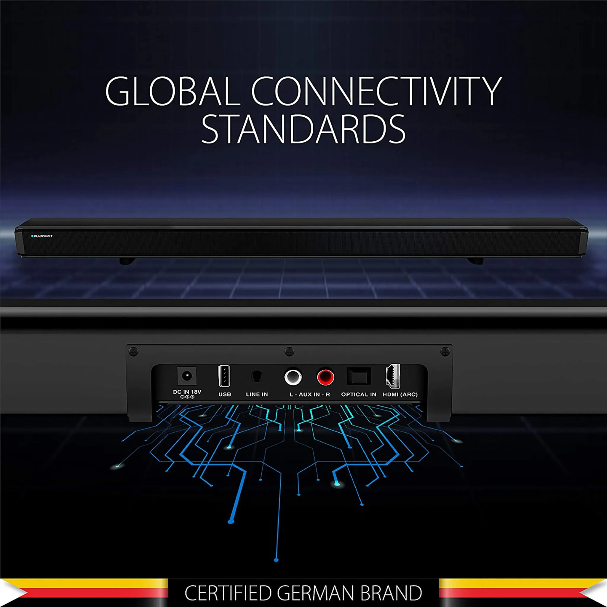 Blaupunkt SBA01 100W Soundbar with built-in Subwoofer, HDMI-Arc, Optical, Aux-in, USB & Bluetooth