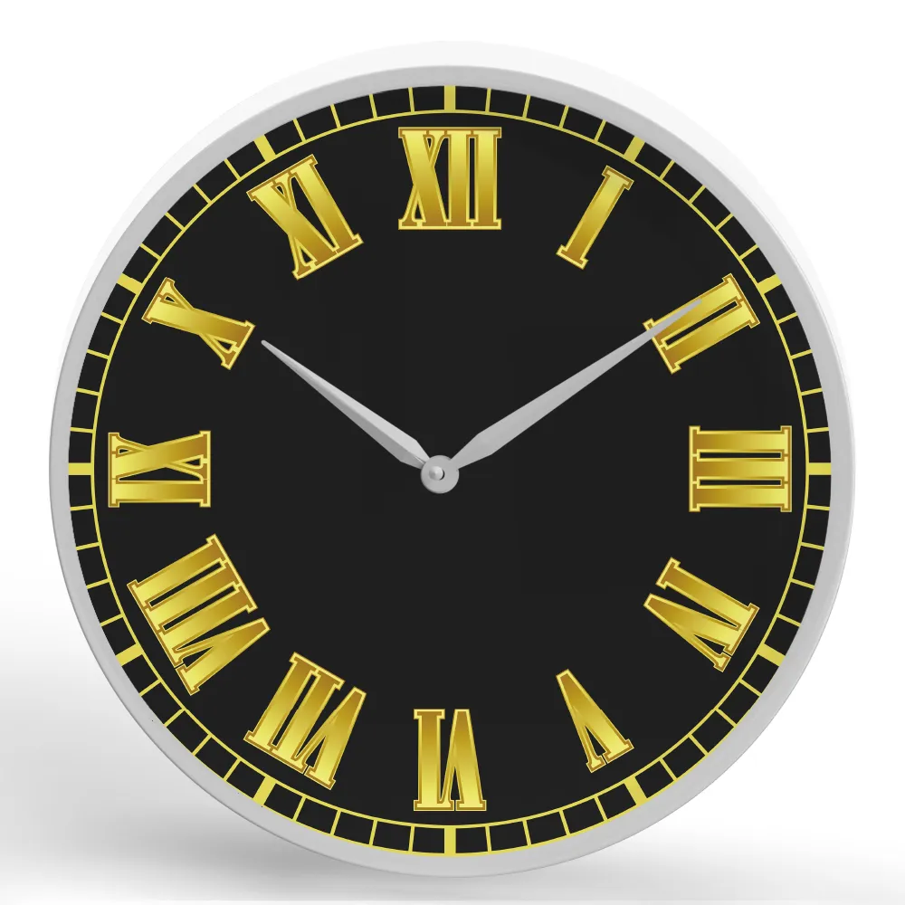 Bling Numerals <br>Round Framed Wall Clock 11.75"