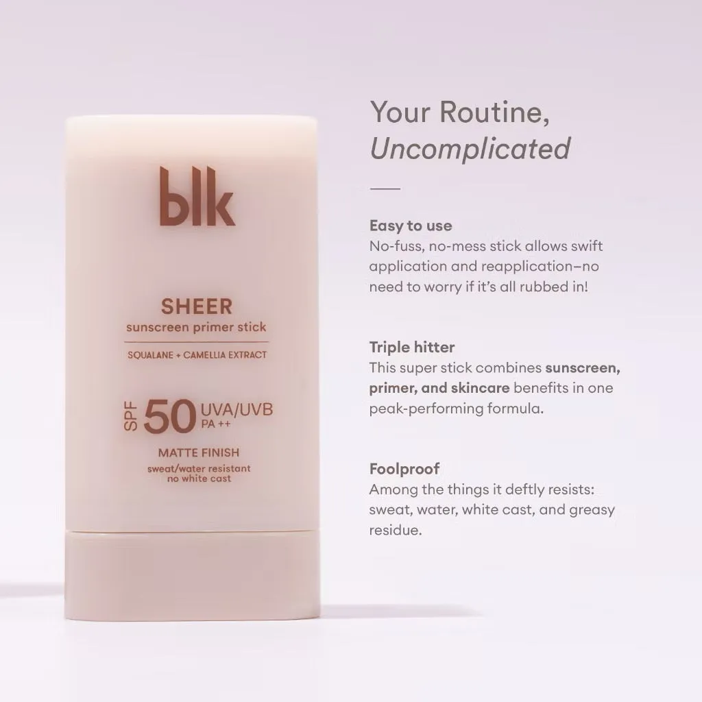 BLK Cosmetics Universal Sheer Sunscreen Primer Stick SPF 40 UVA/UVB PA     (15g/20g)