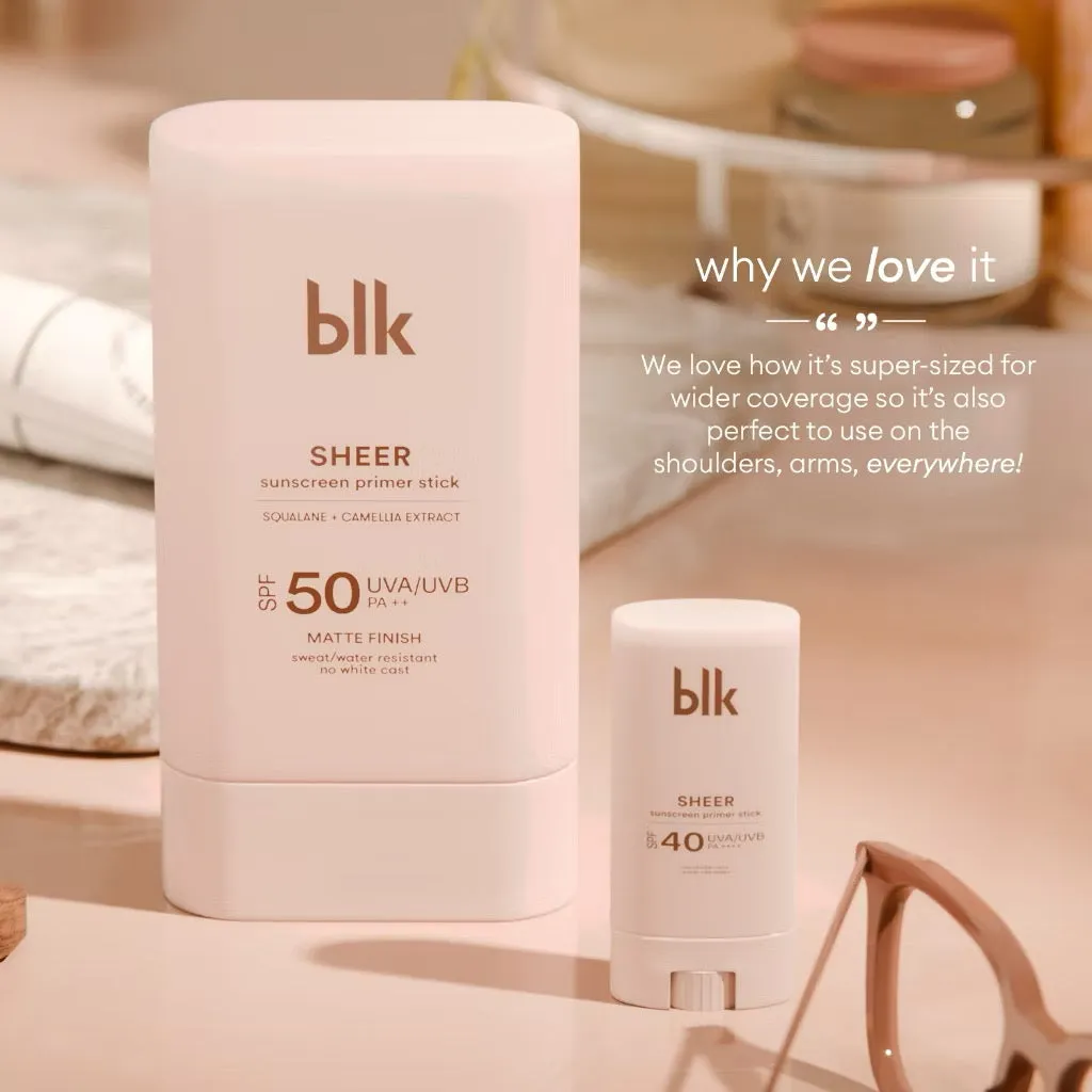 BLK Cosmetics Universal Sheer Sunscreen Primer Stick SPF 40 UVA/UVB PA     (15g/20g)
