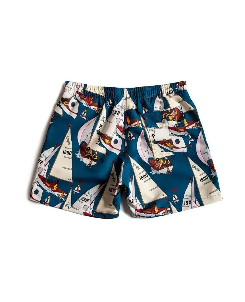 Blue Afternoon Sail Swim Trunk
