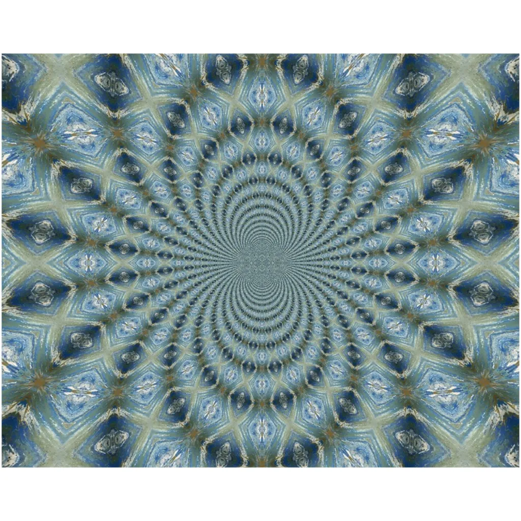 Blue & Gold Fractal Canvas Posters