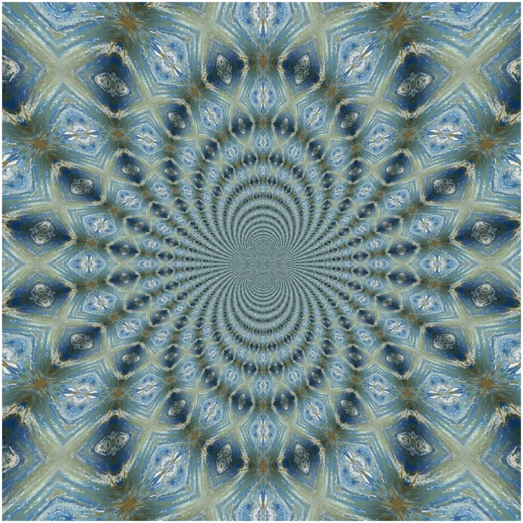 Blue & Gold Fractal Canvas Posters