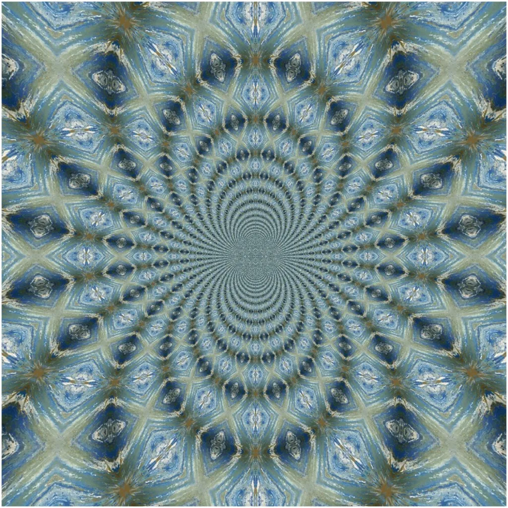 Blue & Gold Fractal Canvas Posters