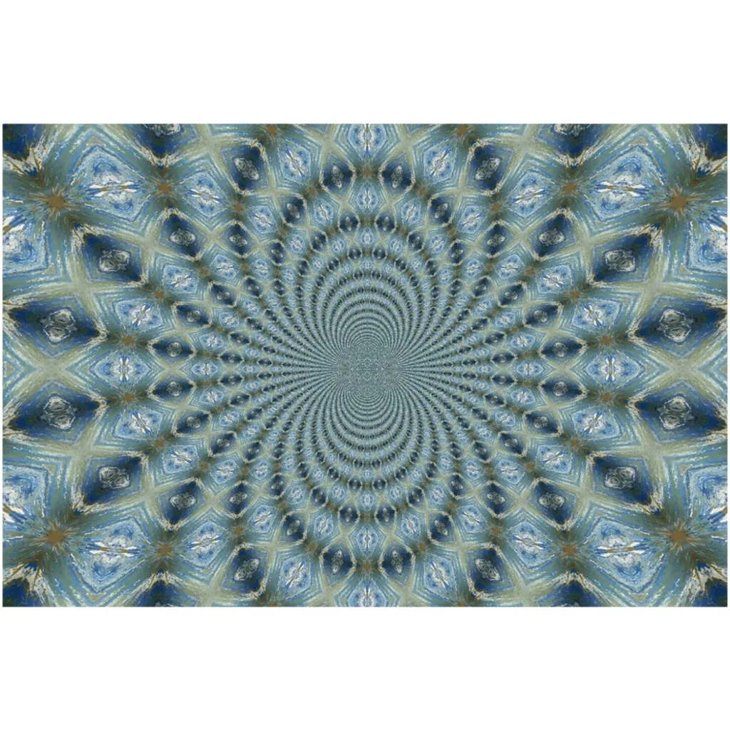 Blue & Gold Fractal Canvas Posters