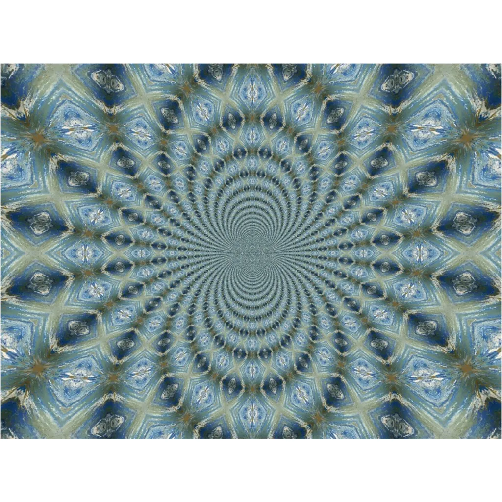 Blue & Gold Fractal Canvas Posters