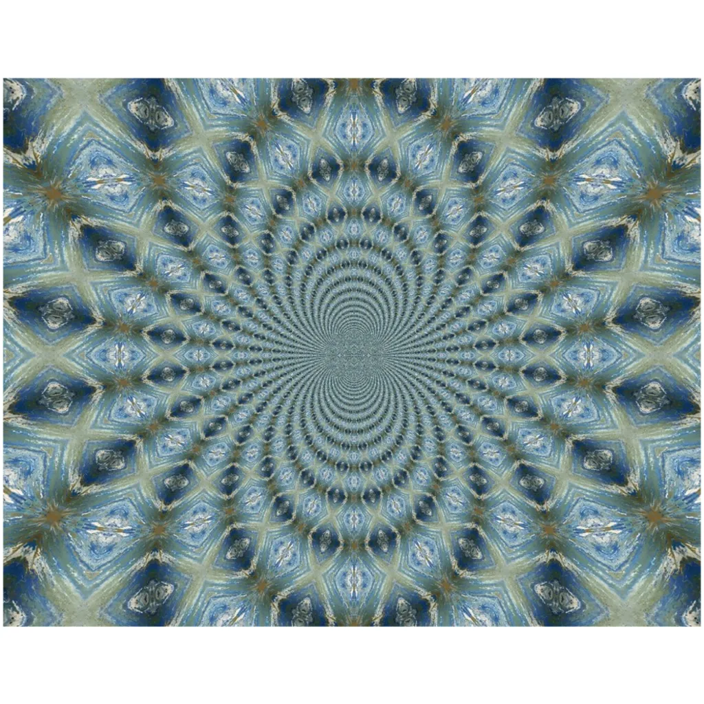 Blue & Gold Fractal Canvas Posters