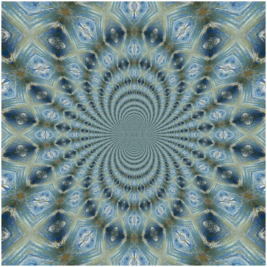 Blue & Gold Fractal Canvas Posters