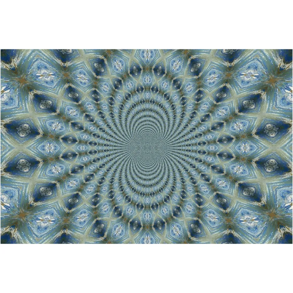 Blue & Gold Fractal Canvas Posters