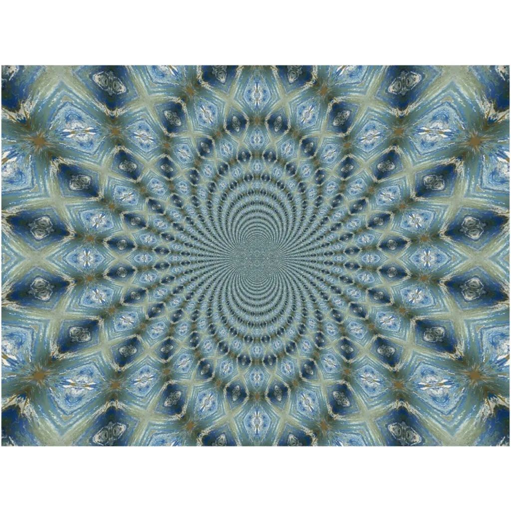 Blue & Gold Fractal Canvas Posters