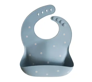 Blue Daisy Silicone Bib
