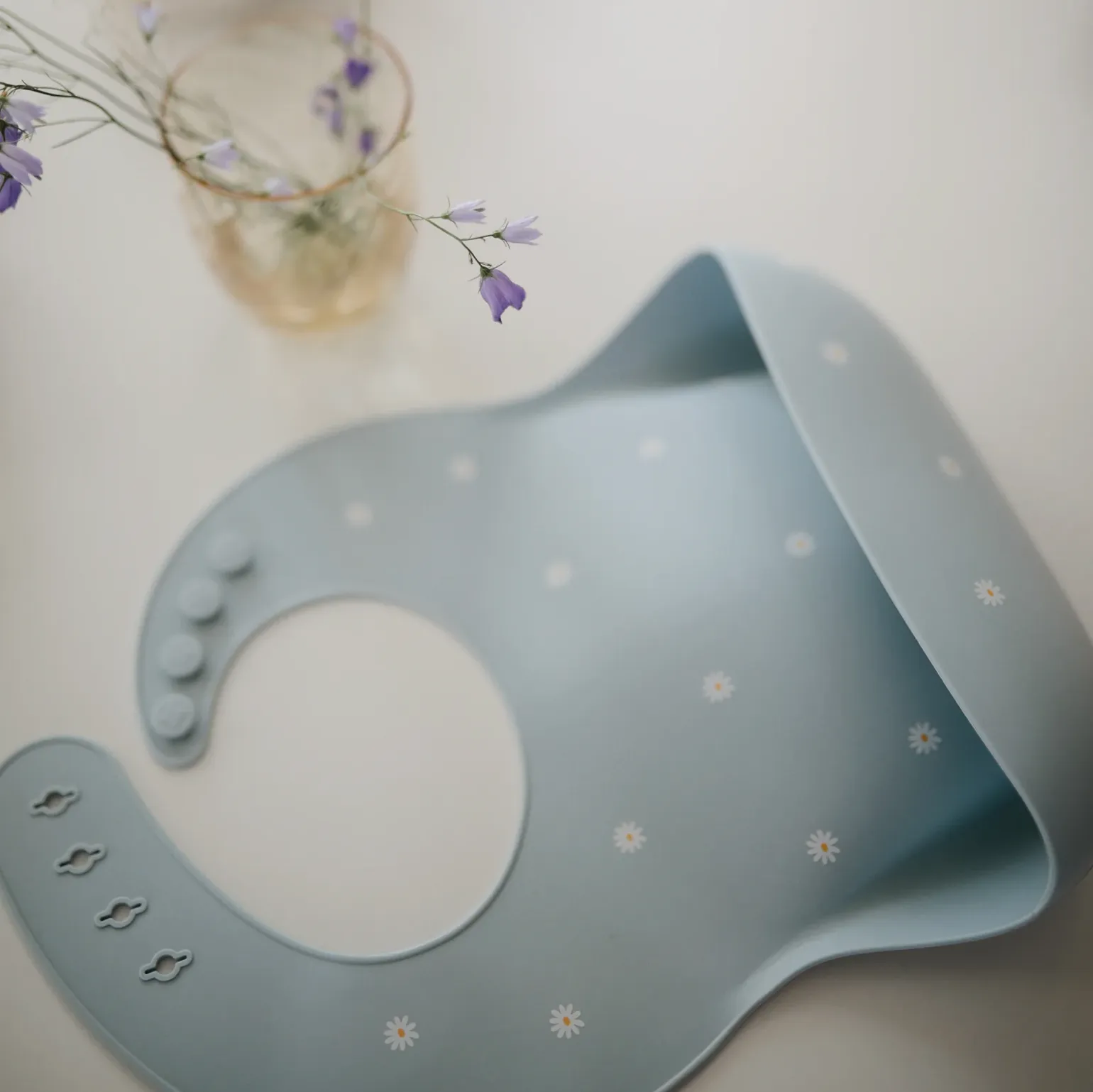 Blue Daisy Silicone Bib