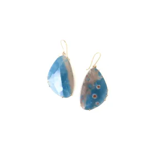 Blue Pansy Butterfly Paraiba in Quartz Vanity Earrings