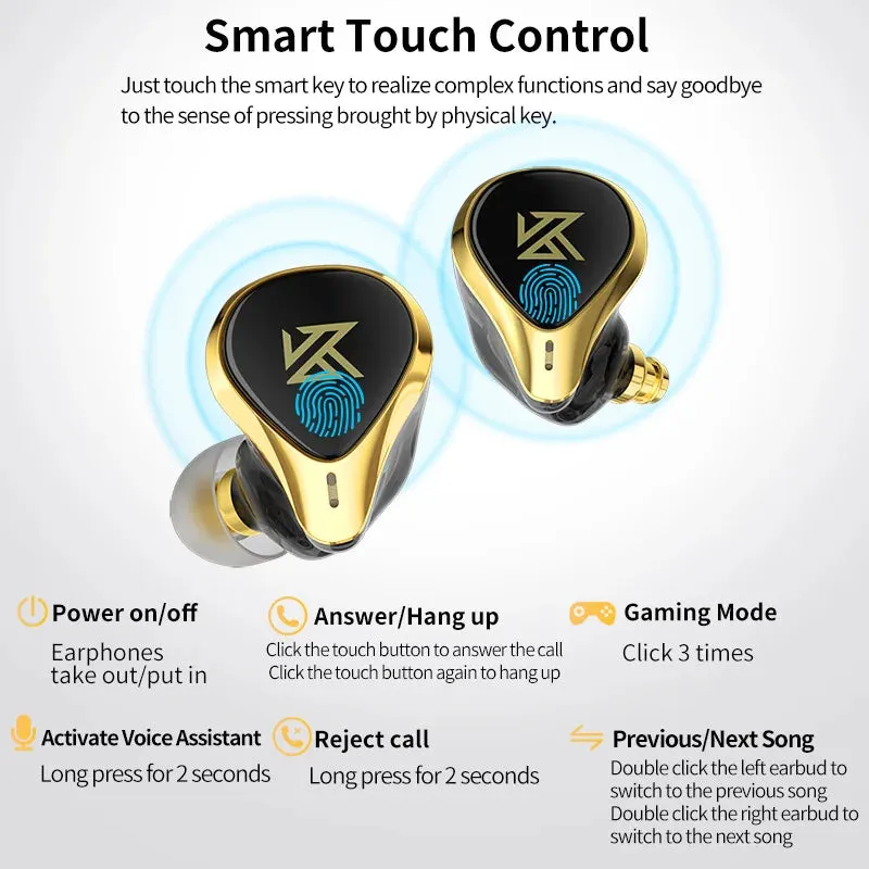 Bluetooth 5.2 True Wireless Earbuds - Touch Control - Noise Cancelling - Sport Headset