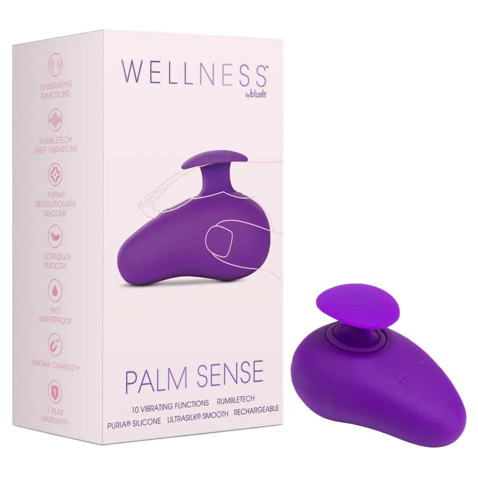 Blush Wellness Palm Sense RumbleTech Purple UltraSilk Vibrator