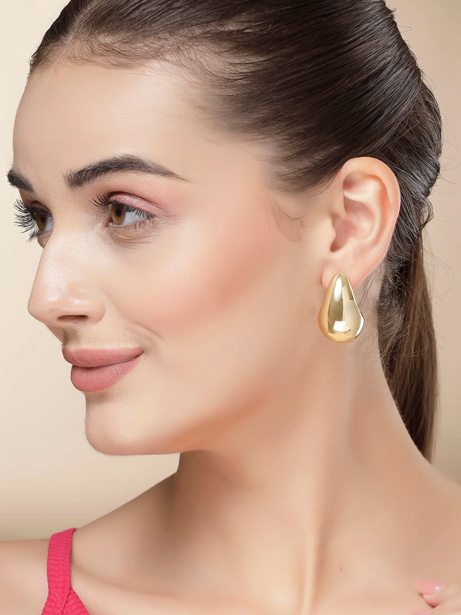 Bohey by KARATCART Gold Plated Drop Shape Earrings for Women
