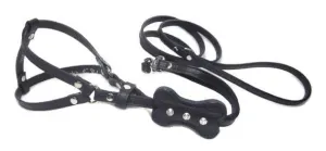 Bone All-In-One Dog Harness with Bone Slider and 3 Austrian Crystals