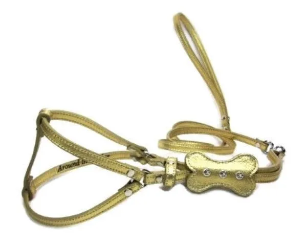 Bone All-In-One Dog Harness with Bone Slider and 3 Austrian Crystals