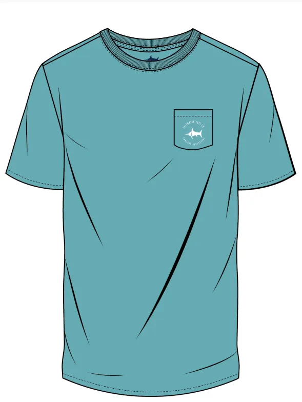 Boys Crab Short Sleeve Graphic Tee - Aqua