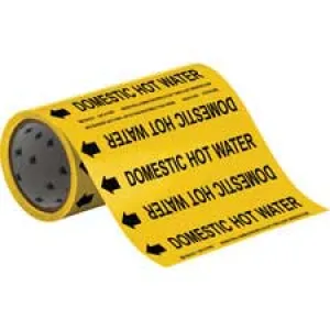 Brady DOMESTIC HOT WATER Roll Form Pipe Marker|Buy Online