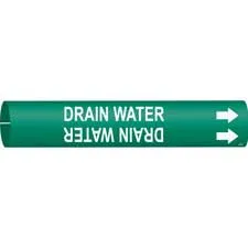 Brady DRAIN WATER Snap-On/Strap-On Pipe Marker|Buy Online