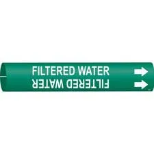 Brady FILTERED WATER Snap-On/Strap-On Pipe Marker|Buy Online