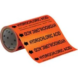 Brady HYDROCHLORIC ACID Roll Form Pipe Marker|Buy Online