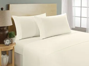 Brand new in package! Bamboo Comfort 2500 wrinkle free deep pocket 4 Piece sheet set in QUEEN, IVORY! Fits Mattresses up to 18" Deep
