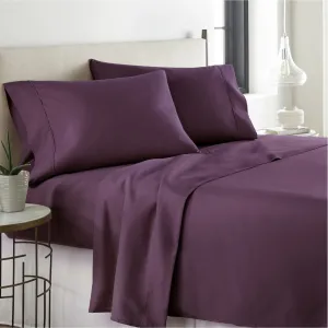 Brand new in package! Bamboo Essence 2500 wrinkle free deep pocket 4 Piece sheet set in KING, PLUM! Fits Mattresses up to 18" Deep