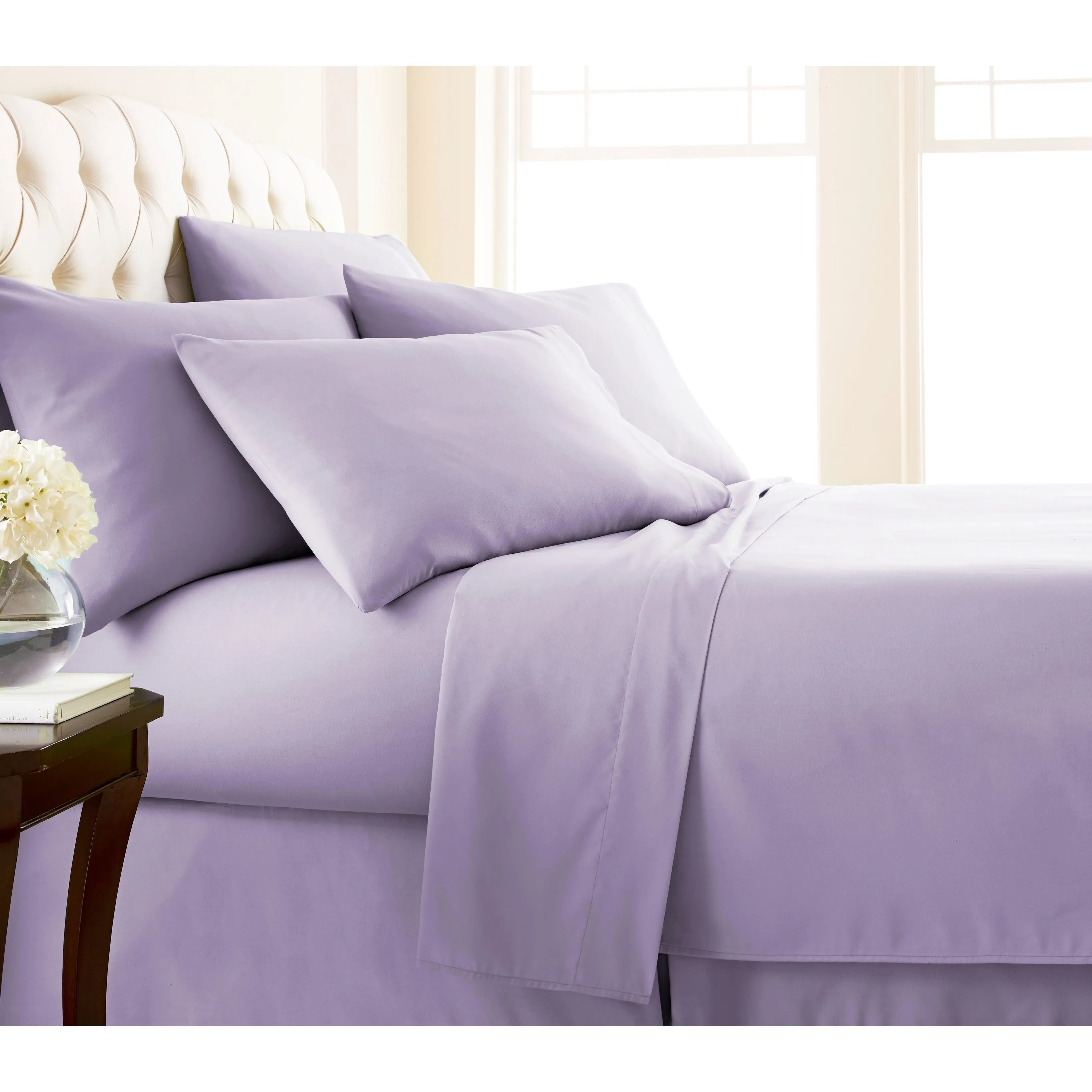 Brand new in package! Bamboo Essence 2800 wrinkle free deep pocket 6 Piece sheet set in KING, MAUVE! Fits Mattresses up to 18" Deep