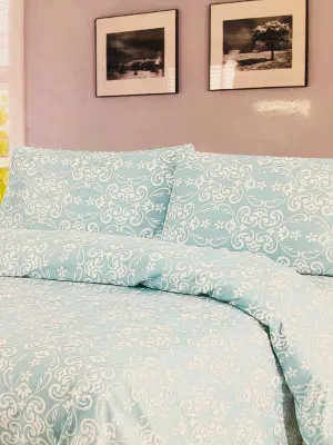 Brand new in package! Premier Bamboo Essence Light Blue/teal print 1800 Wrinkle Free, Fade Resistant Full/Double Deep Pocket Sheet Set! Fits Mattresses Up To 18 Inches!
