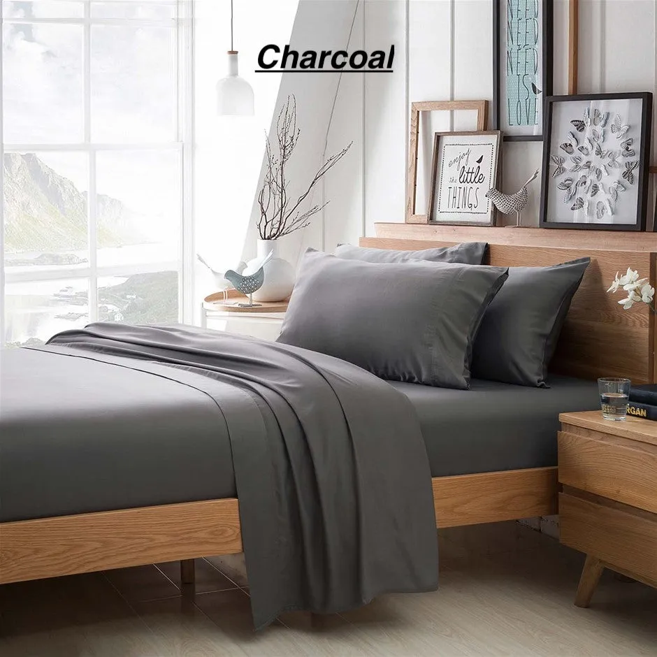 Brand new Premier 1800 Ultra Soft Charcoal Deep Pocket 4 Piece Sheet Set, Fits 18" Deep Mattresses, KING!