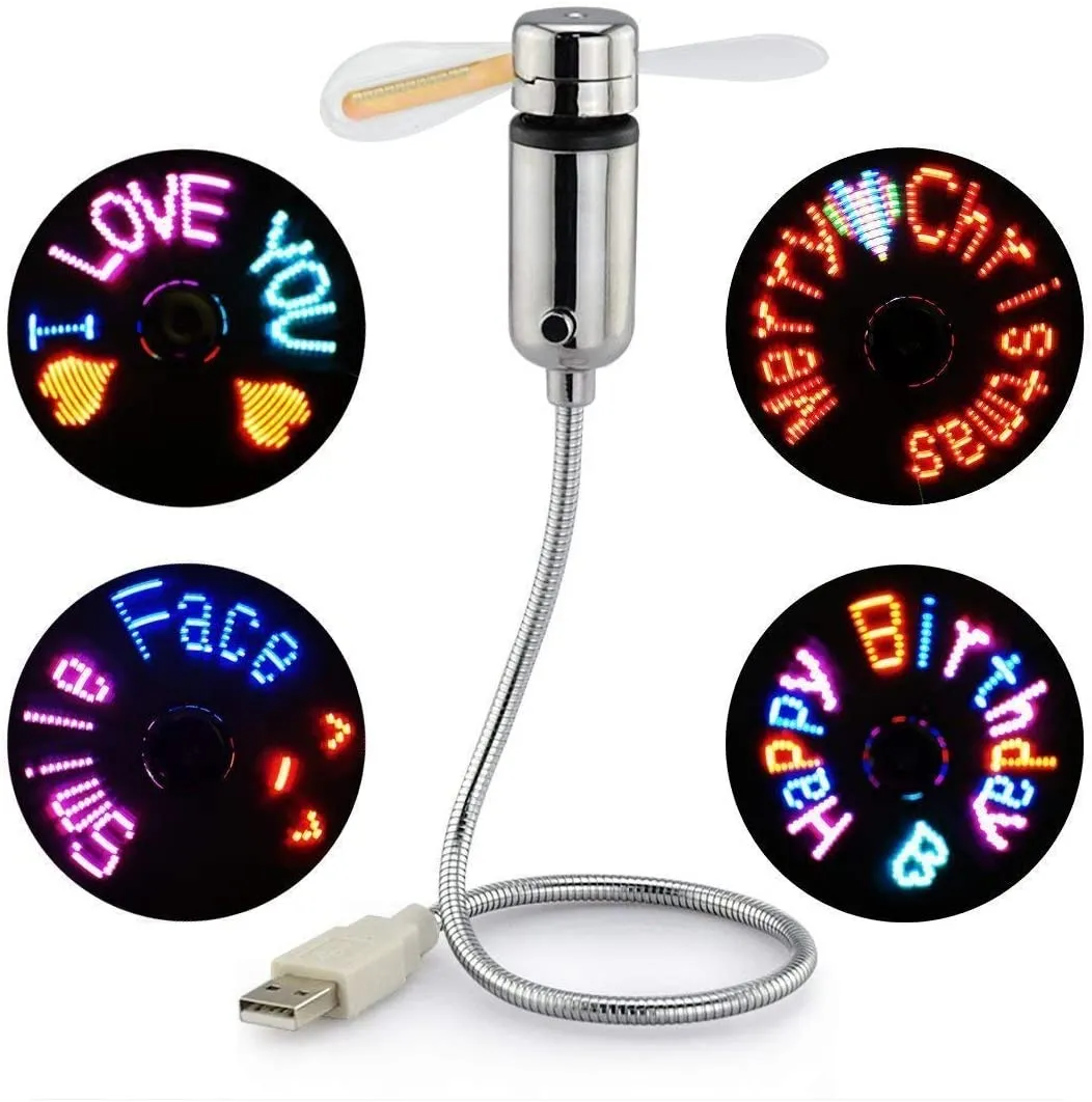 Brand new Small USB Fan with Cool Message Display! Digital LED Message Fan! Fun & Functional! Program your fan with personal messages!