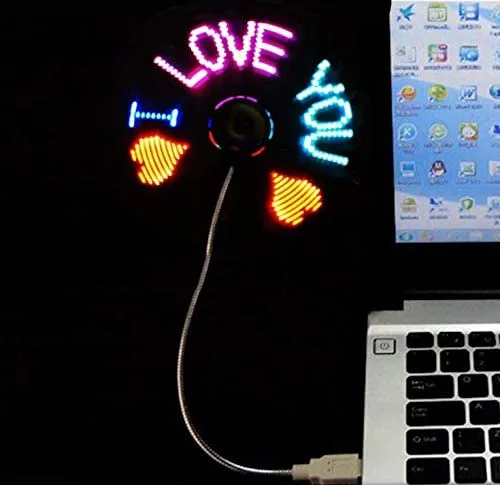 Brand new Small USB Fan with Cool Message Display! Digital LED Message Fan! Fun & Functional! Program your fan with personal messages!